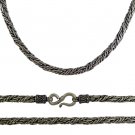 16" 6mm Bali Braid Twist 925 Sterling Silver Chain Necklace Black Oxidized Men's