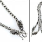 5mm Dragon Braid Bali Black Oxidized Sterling Silver Chain Necklace