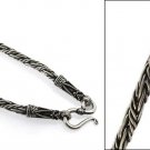 3mm Braid Twist Rope Black Oxidized 925 Sterling Silver Chain Necklace