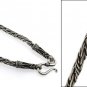 3mm Braid Twist Rope Black Oxidized 925 Sterling Silver Chain Necklace