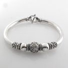 8" Round Heart Ball S Curl Bali 6mm 925 Sterling Silver Bracelet Tube