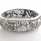 7" Dragon Phoenix Bird Engrave 18mm 925 Sterling Silver Band Bangle