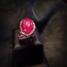 20 Carat Ruby Blue Sapphire 925 Sterling Silver Cocktail Ring Custom Size