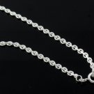 Rolo Flat Circle Link 3mm 925 Sterling Silver Solid Chain Necklace Men's Shiny