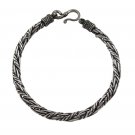 4mm Twist Braid Rope Bali Chain Sterling Silver Black Oxidized Men's Bracelet