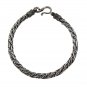 4mm Twist Braid Rope Bali Chain Sterling Silver Black Oxidized Men's Bracelet