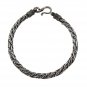 4mm Twist Braid Rope Bali Chain Sterling Silver Black Oxidized Men's Bracelet