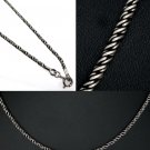 16" - 40" Twist Rope 3mm 925 Solid Sterling Silver Chain Necklace Black Oxidized
