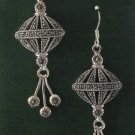 Elegant Crown Marcasite 925 Sterling Silver Dangle Earrings