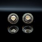 Rose Cut Diamond Antique Round 925 Sterling Silver Stud Earrings