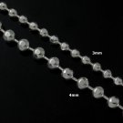 4mm 3mm Bead Ball Chain Round Diamond Cut 925 Sterling Silver Bracelet Polish