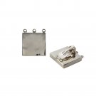 Square Smooth Plain 925 Sterling Silver Clip-on Stud Earrings Polish
