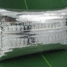 9"x6" Long Basket Weave Woven 925 Sterling Silver Bag Evening Clutch