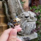 Mom Tiger Cat God Amulet Wrap Index Ring 925 Silver 18K Gold Plated