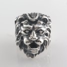 Lion King Animal  925 Sterling Silver Men's Ring Black Oxidized Biker