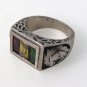 Eagle Multi Square Color Stone 925 Sterling Silver Men's Ring