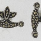 Crown Marcasite 925 Sterling Silver Stud Earrings
