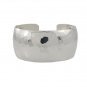 7" 32mm Dome Hammer Wide Band 925 Sterling Silver Cuff Bracelet Polish