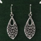 Vintage Teardrop Filigree 925 Sterling Silver Black Oxidized Earrings Bali