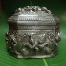 Ramayana Engrave Fine Silver Casket Box Handmade Antique