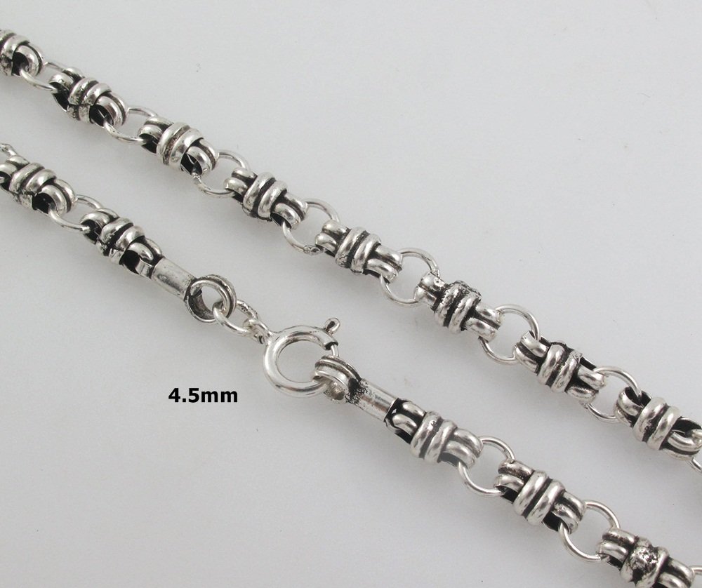 4.5mm Ribbon Bow Ring Black Oxidized 925 Sterling Silver Chain Necklace