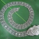 47" Pikul Flower Floral Engrave Thick Band 925 Sterling Silver Belt Vintage