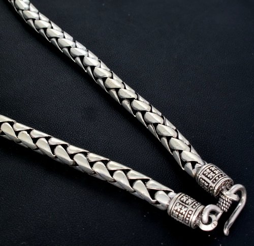 6mm Braid 925 Solid Sterling Silver Bali Chain Necklace Handmade Black Oxidized