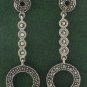 Multi Rings Drop Marcasite 925 Sterling Silver Stud Earrings