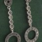 Multi Rings Drop Marcasite 925 Sterling Silver Stud Earrings