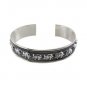 7" Elephant Row 925 Sterling Silver Cuff Bracelet Band Black Oxidized