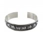 7" Elephant Row 925 Sterling Silver Cuff Bracelet Band Black Oxidized