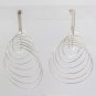 Multi Circle Hoop Dangle 925 Sterling Silver Dangle Hook Earrings