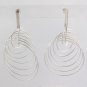 Multi Circle Hoop Dangle 925 Sterling Silver Dangle Hook Earrings