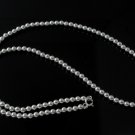 4mm Round Bead Ball 925 Sterling Silver Necklace Strand Shiny