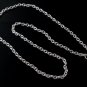 3mm Oval Cable Link Chain Shiny 925 Sterling Silver Necklace Polish