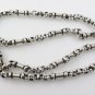 4mm Cylinder Skeleton Bone Black Oxidized 925 Sterling Silver Chain Necklace