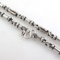 4mm Cylinder Skeleton Bone Black Oxidized 925 Sterling Silver Chain Necklace