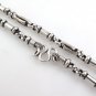 4mm Cylinder Skeleton Bone Black Oxidized 925 Sterling Silver Chain Necklace