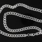 7mm Curb Cuban Link Chain Men's 925 Sterling Silver Necklace Shiny