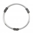 4mm Bali Round S Curl 925 Sterling Silver Bangle Bracelet Black Oxidized