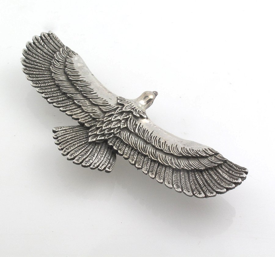 Eagle Bird Wing Fly Elegant 925 Sterling Silver Pendant Black Oxidized