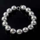 12mm Round Bead Ball Strand 925 Sterling Silver Chain Bracelet Strand Polish