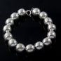 12mm Round Bead Ball Strand 925 Sterling Silver Chain Bracelet Strand Polish