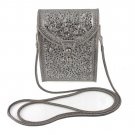Vintage Long Floral Engrave 925 Sterling Silver Evening Bag Clutch Shoulder
