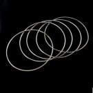 5pc 8" 1.5mm Round Hoop Circle 925 Sterling Silver Bangle Bracelet