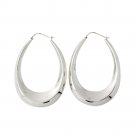 5mm x 53mm Elegant Teardrop Hoop 925 Sterling Silver Earrings Polish