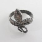 King Cobra Snake Wrap 925 Sterling Silver Ring Black Oxidized