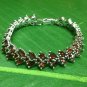 Olive Leaf Branch Semi-Precious Gemstone 925 Sterling Silver Bracelet Statement