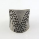 Karen Hill Tribe V Stamped Band 925 Sterling Silver Ring Handmade Free Size 9