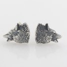 Wild Bear Roar Wolf Stud 925 Sterling Silver Earrings